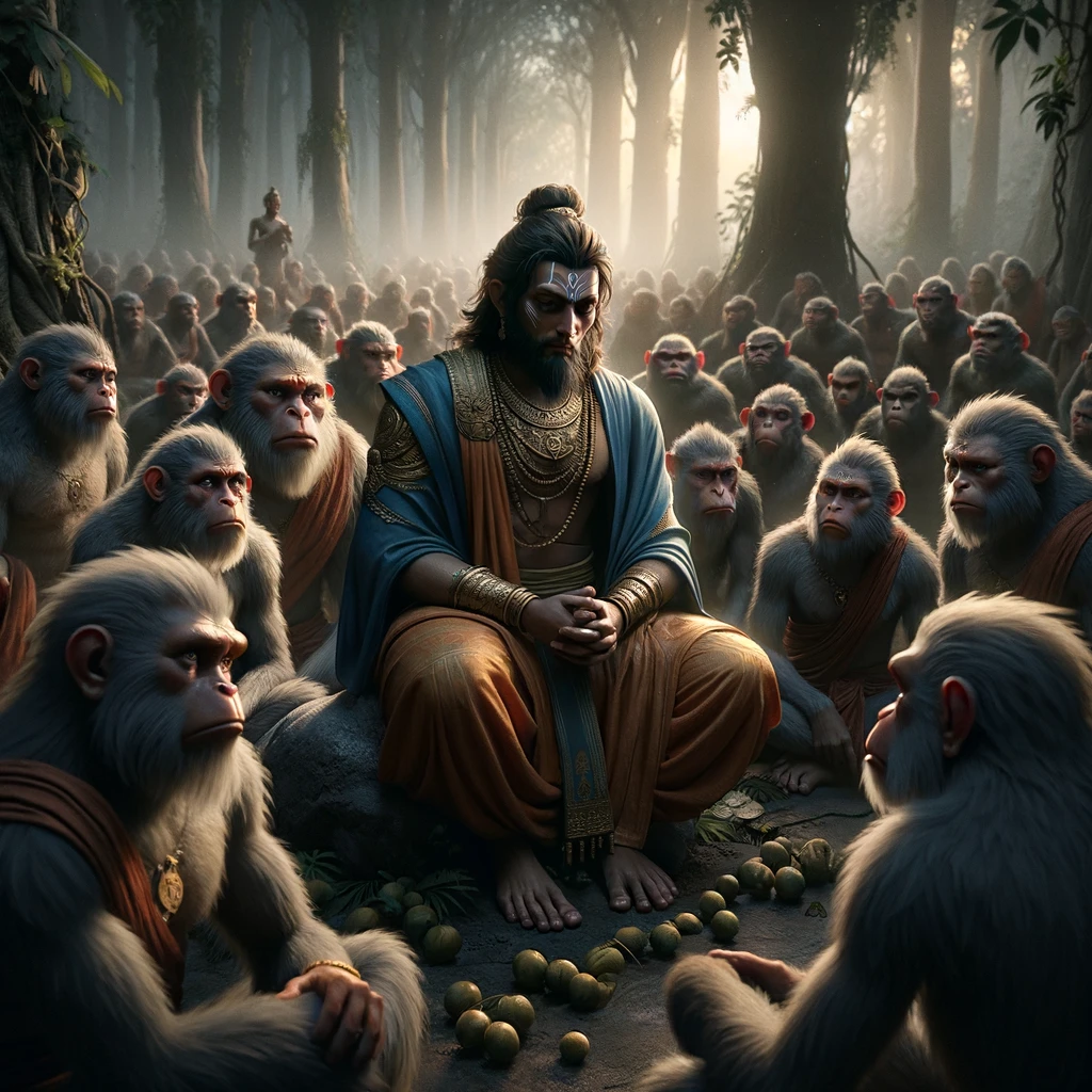 Svayamprabha Delivers the Monkeys from the Cave